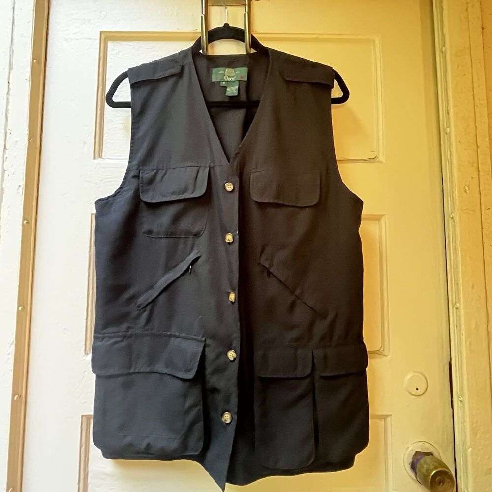 Orvis Men’s Utility Vest Sz S Black Hiking Tactical Field Hunting Outdoors Woods